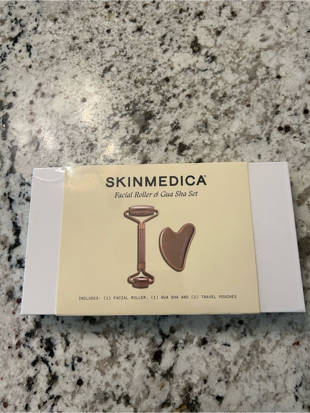 SkinMedica Metallic Rose Facial Roller and Heart Gua Sha Set